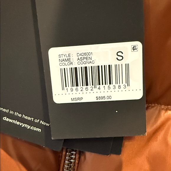 Dawn Levy Copper Puffer Jacket with Ivory Details - Picture 2 of 3